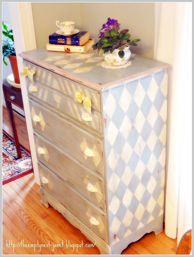 1970 s maple dresser refashioned with annie sloan chalk paint even painted the, chalk paint, painted furniture, I call her Harlequin Romance