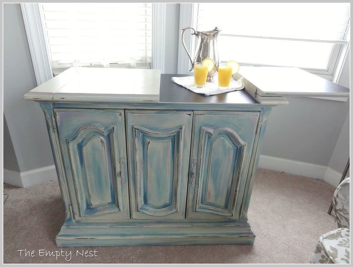 miami inspired, painted furniture, after ASCP multi colored washes
