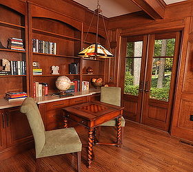 sandy springs renovation, bathroom ideas, home improvement, kitchen backsplash, kitchen design, living room ideas, We completely redid this library to give it new doors to the exterior and new built ins