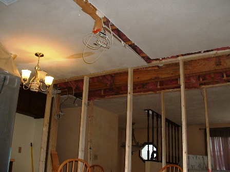 mr tom capelo tray ceiling project, home improvement, home maintenance repairs, Temp wall