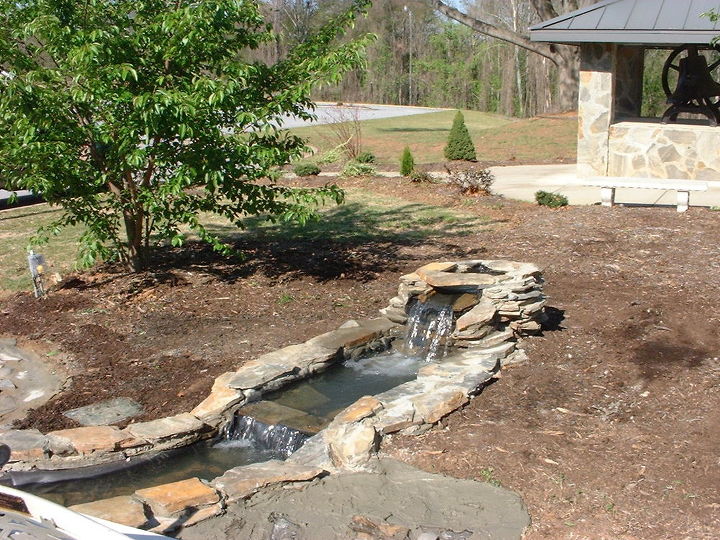 water feature i did at the church prayer garden, concrete masonry, outdoor living, ponds water features