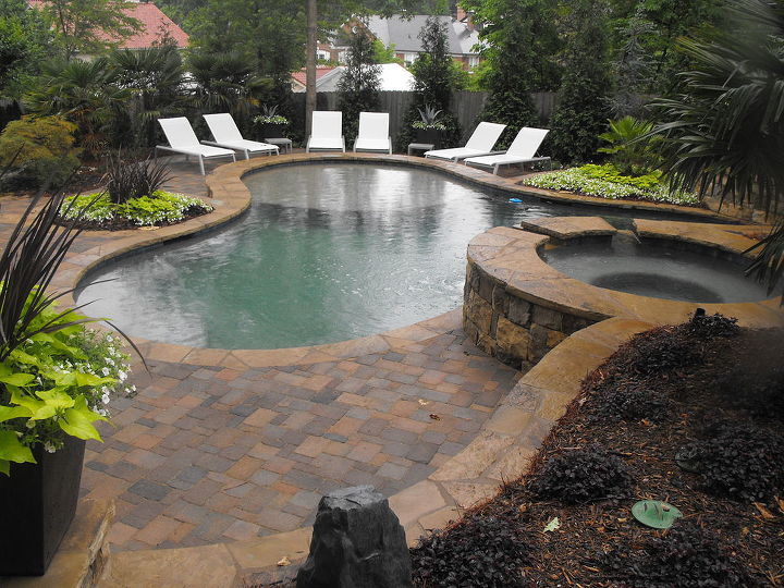 backyard pool oasis, outdoor living, patio, pool designs, Great place to hang out