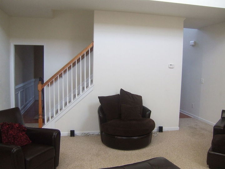 family room redo, living room ideas, Another view of the room one lonely chair on the wall