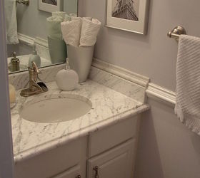 my favorite transformation from builder blah to remodel revamp on a budget, bathroom ideas, home decor, AFTER Remodel Renaissance ON A BUDGET