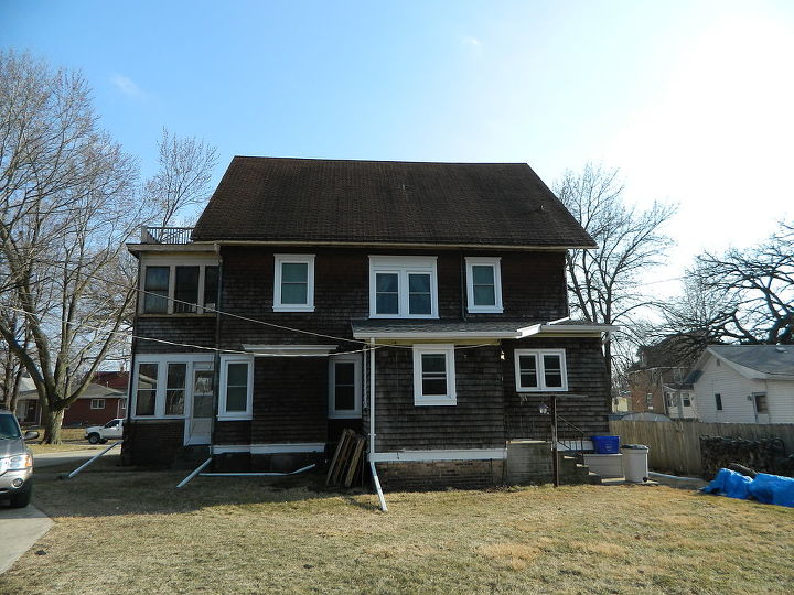 new roof, curb appeal, home maintenance repairs, roofing, The back of the house with the old shingles