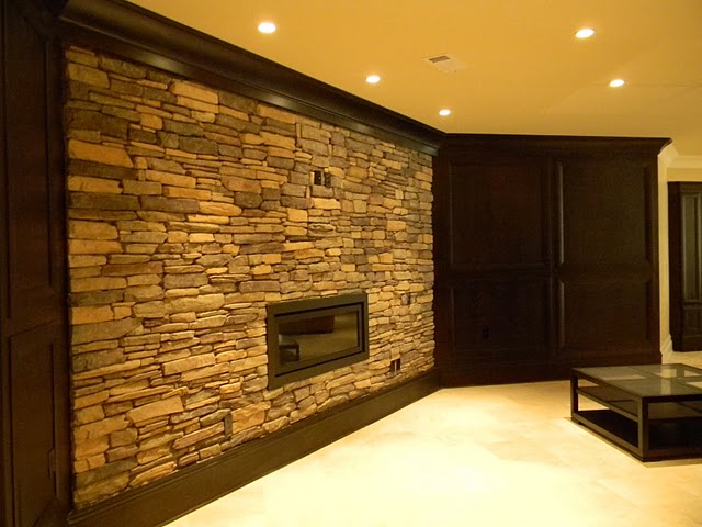 basement renovation, basement ideas, home decor, Built in fireplace media wall