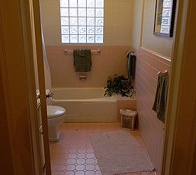 pretty in pink for the most part if the bathroom is pink our designers come up, bathroom ideas, home decor, BEFORE pink bathroom
