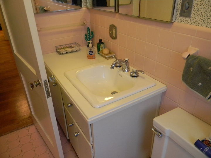 pretty in pink for the most part if the bathroom is pink our designers come up, bathroom ideas, home decor, BEFORE Vanity