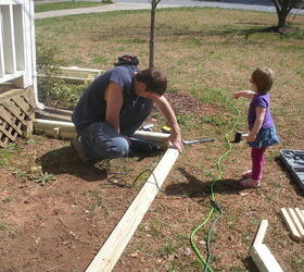 raised garden bed, gardening, raised garden beds, woodworking projects, Building the wall
