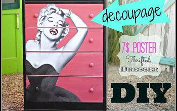 DIY Decoupaged Dresser With a $7 Dollar Poster.