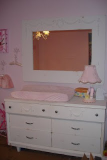 shabby chic bedroom for a little girl, bedroom ideas, home decor, shabby chic, Mirror and Dresser