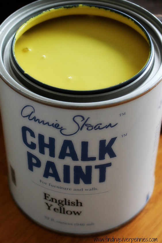 how to paint a chevron table, chalk paint, painted furniture, Annie Sloan s English Yellow Chalk Paint