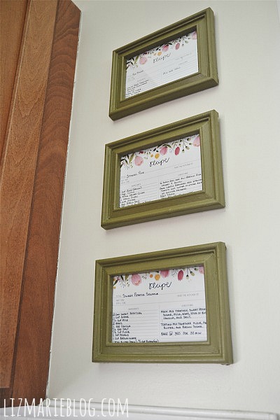 diy framed recipe cards kitchen art, crafts, kitchen design