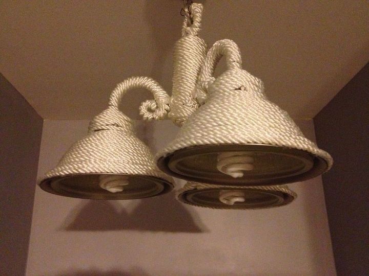 diy nautical rope chandelier, crafts, home decor, lighting, DIY Nautical Rope Chandelier