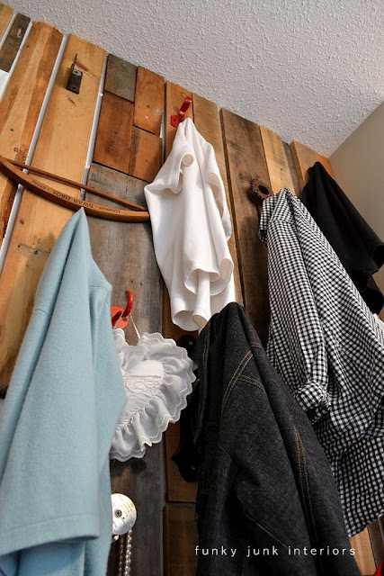 fall in love hanging up your clothes with a pallet wood closet wall, cleaning tips, hardwood floors, woodworking projects, Fun And to think I use to dread this