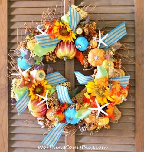 don t throw those old wreaths away, crafts, seasonal holiday decor, Fall wreath circa 2013