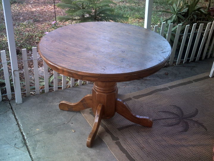 been busy re doing a table i found along side a dumpster, painted furniture, out of the dumpster