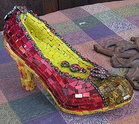 mosaic art shoes who loves these i do, crafts, repurposing upcycling