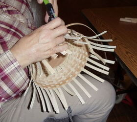 basket weaving class i took and basket i made 11 3 12, crafts, Julie working on her basket