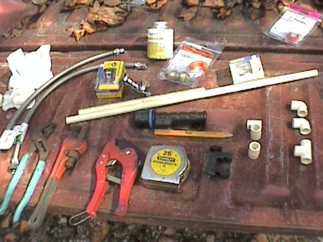 myoldhouse halloween plumbing nightmare, Tools and Parts Used