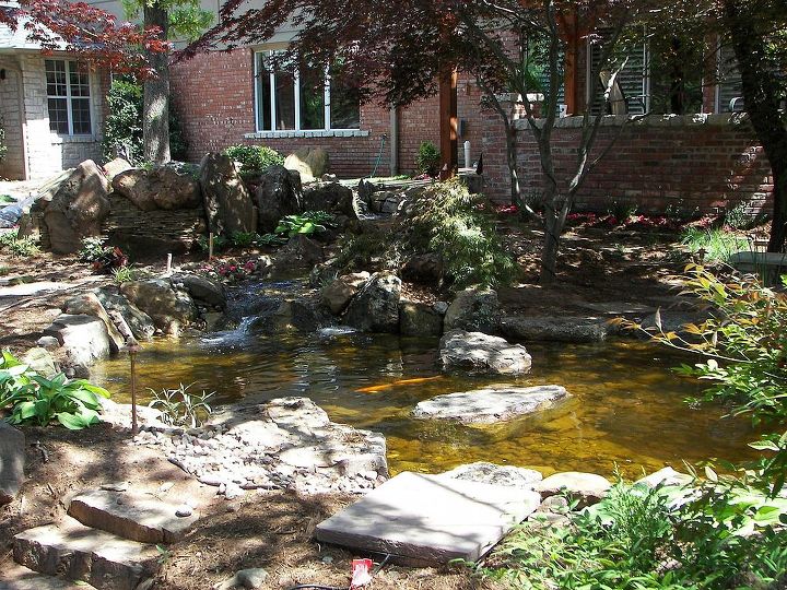 water gardens ponds and water features in oklahoma, landscape, outdoor living, ponds water features, Pond with a pathway