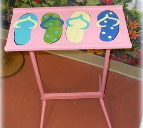 decorating your beach home with upcycled finds, home decor, repurposing upcycling, shabby chic, A cute little flip flop side table