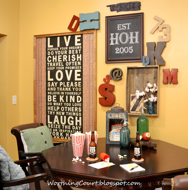 pb inspired typography wall gallery, home decor, Typography gallery wall