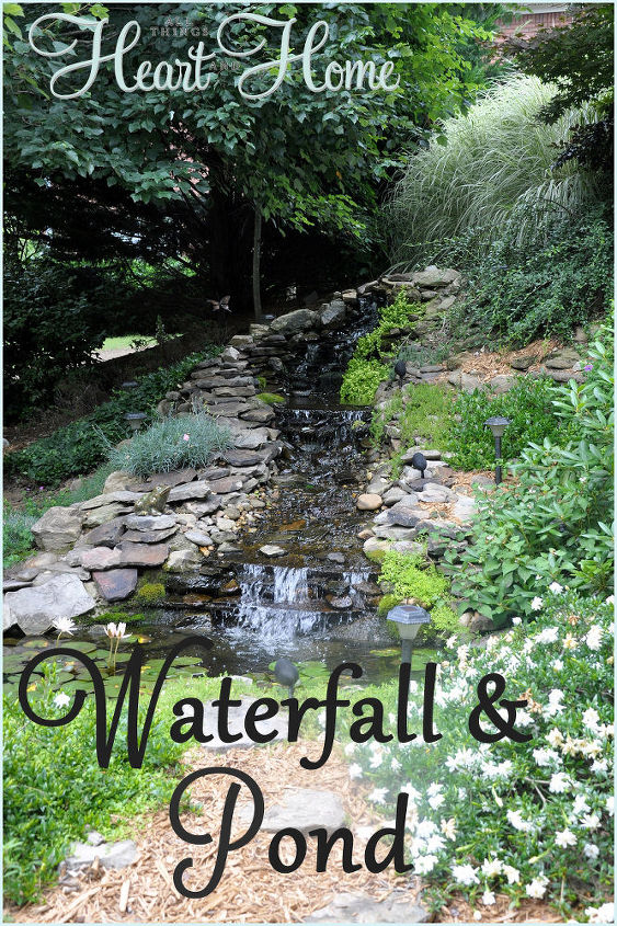 diy backyard waterfall pond, diy, outdoor living, ponds water features, I wanted to share my little sister s Backyard Waterfall Pond