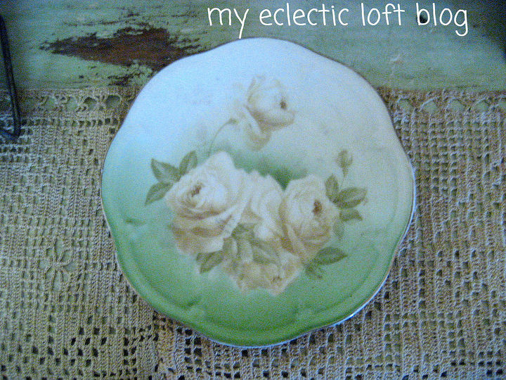 adding vintage decor to my home, home decor, repurposing upcycling, shabby chic, Antique China Plate vintage myeclecticloftblog hometalk googleplus antique