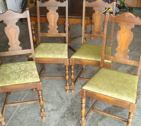 something fun, painted furniture, 4 very sturdy chairs but will need new fabric