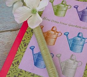 mother s day diy flower pot pens, crafts, add a decoupaged journal