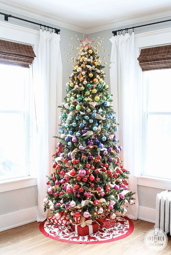a rainbow inspired christmas tree, christmas decorations, seasonal holiday decor, Created by Inspired by Charm 12days72ideas IBCholiday