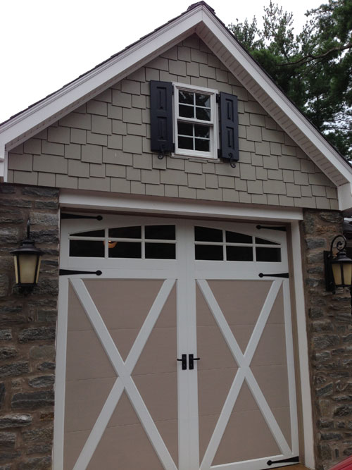 historical restoration in plymouth meeting pa, curb appeal, home improvement, Custom shutters for small garage window
