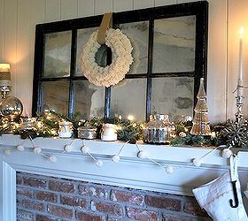 white silver amp burlap christmas mantel, christmas decorations, crafts, seasonal holiday decor, wreaths
