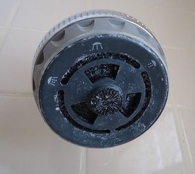 how to make a dirty showerhead look like new again, cleaning tips, Before Yikes
