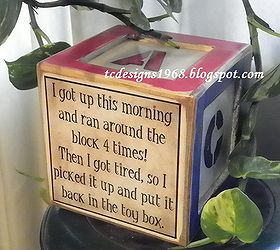 a cute toy block saying, crafts