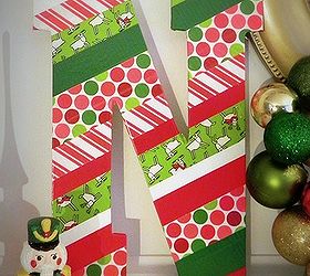 duck tape noel decoration, christmas decorations, crafts, seasonal holiday decor, wreaths, I created fun patterned stripes using holiday duck tape