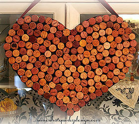 have you got the itch to make something with your wine corks for valentines day, crafts, repurposing upcycling, seasonal holiday decor, valentines day ideas, wreaths, Glue the corks to a heart shaped cardboard piece