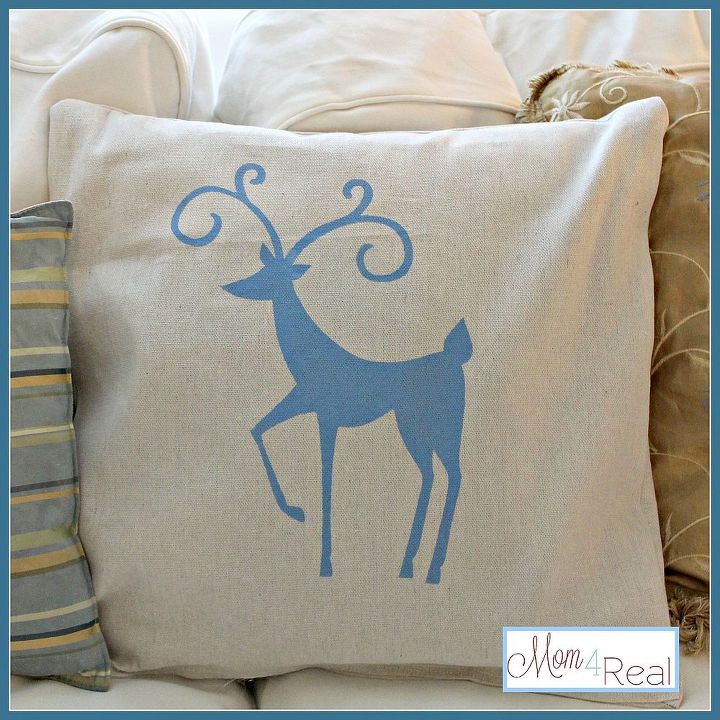 reindeer silhouette pillows dropcloth pillows, crafts, Reindeer Silhouette Dropcloth Pillow