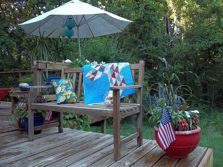 deck outdoor space, decks, flowers, outdoor furniture, painted furniture, patio, Summering up my deck
