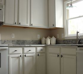 Old Oak Cabinets Painted White and Distressed