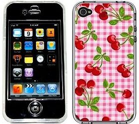 getting gingham check and plaid glamor, home decor, Pink gingham and cherry Iphone cover