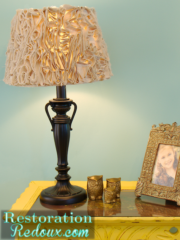Ruffled Lamp Shade Made From A Drop Cloth Hometalk Ruffled Lamp Shade Made From A Drop Cloth Crafts Lighting After
