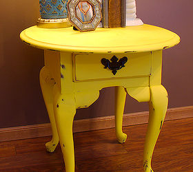 Yellow Chalkpainted Table Hometalk