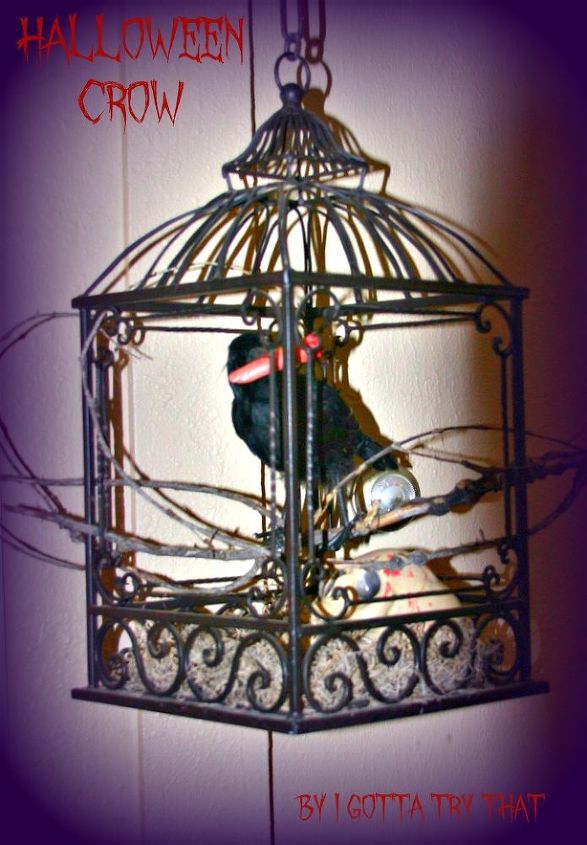 turning a bird cage into a halloween decoration, halloween decorations, repurposing upcycling, seasonal holiday d cor