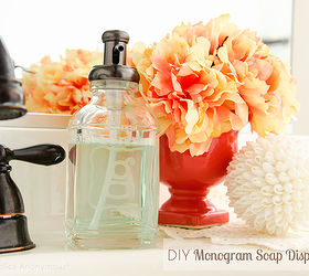 diy wednesday project glass etchings monogram soap dispenser, crafts, Photo courtesy of craftaholicsanonymous net