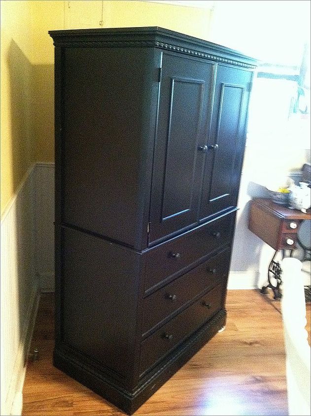 armoire turned sewing cabinet, painted furniture, repurposing upcycling, storage ideas, the original before