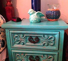 old nightstand brought back to life, chalk paint, painted furniture, Little Boy Blue Nightstand