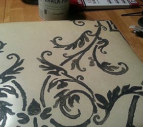 gossip table re design, chalk paint, painted furniture, This is Graphite chalk paint on vinyl