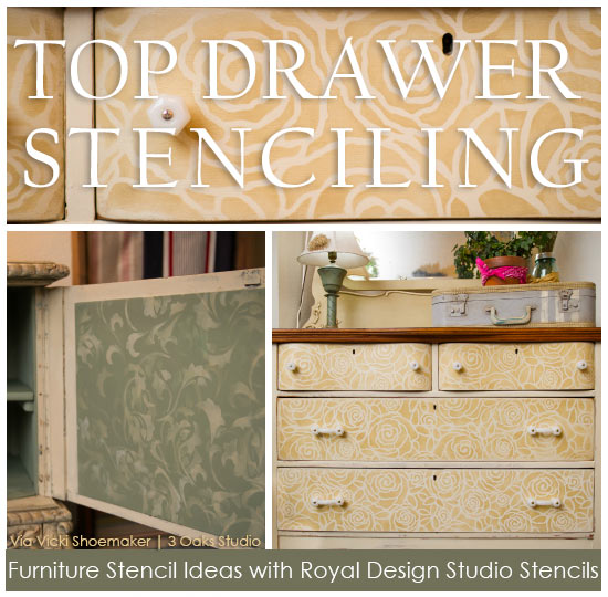 furniture stenciling ideas with royal design studio, chalk paint, painted furniture, Furniture Stencil Ideas with Royal Design Studio Stencils